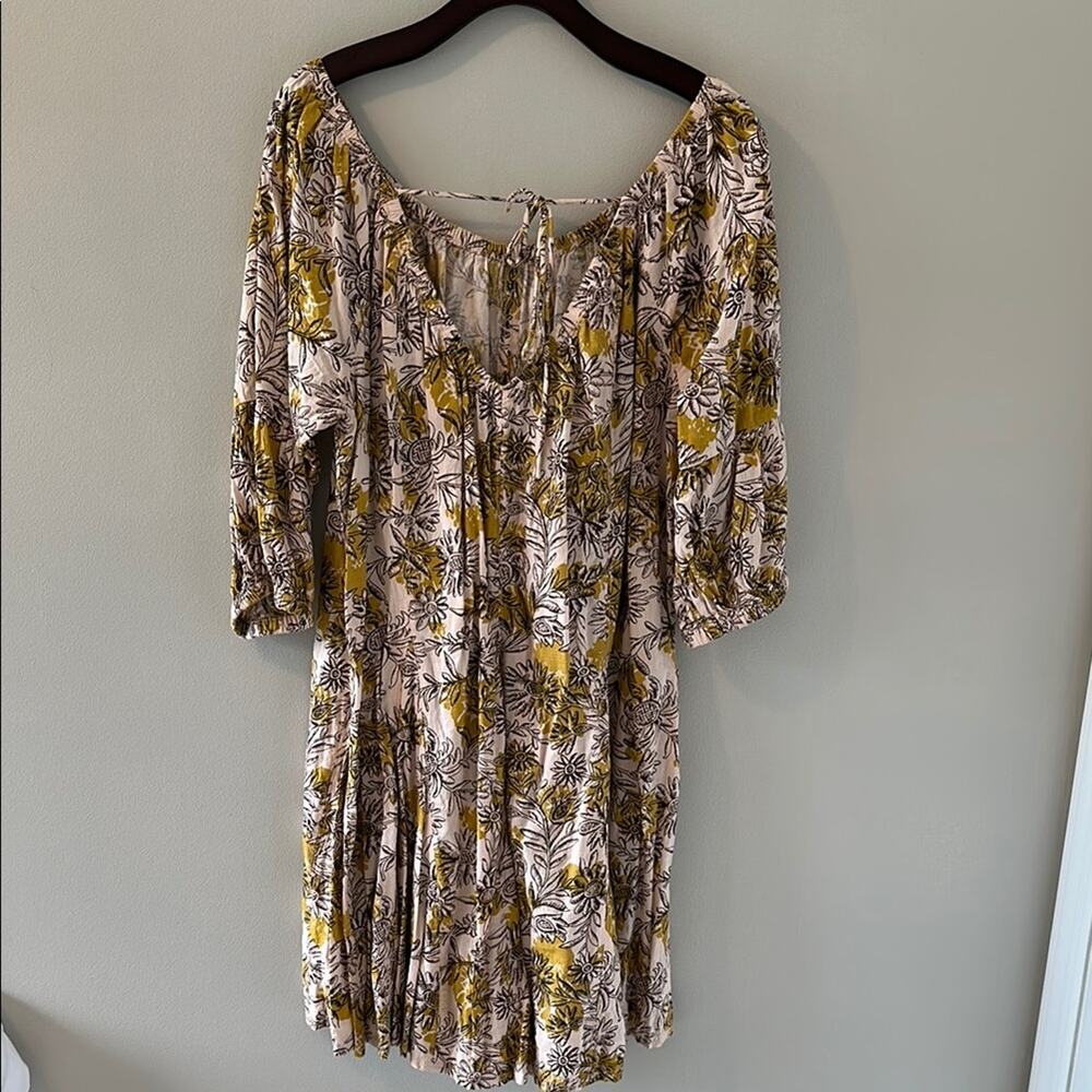 Daily Ritual Brown Gold Ruched Ruffled Sundress - Picture 4 of 6